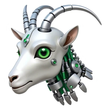 A Goat head in the terminator style green eye sticker