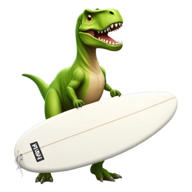 T-rex wearing a tutu on a surfboard  sticker