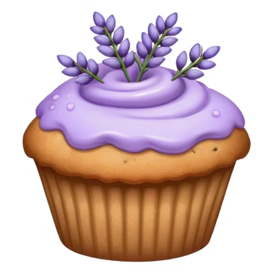 Lavender flower sprig muffin with berries and sugar  sticker