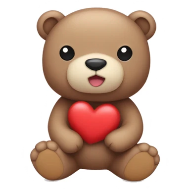 Oso de peluche con osito de peluche y corazones sticker