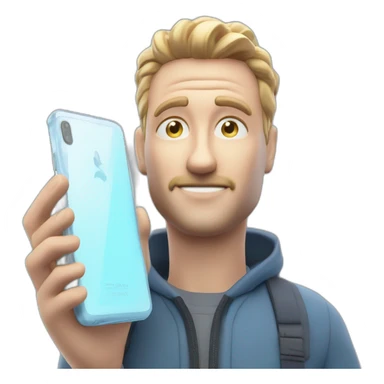 a close up of a person with a cell phone, computer graphics by Vladimír Vašíček, trending on cg society, optical illusion, rtx on, 8k 3d, physically based rendering sticker