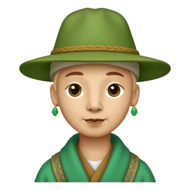 Lama and hat green sticker