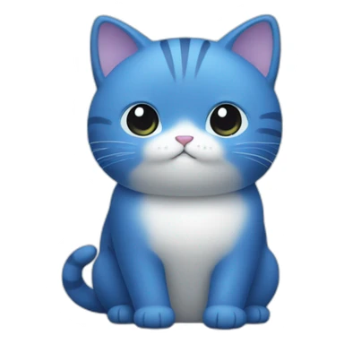 blue mochi cat sticker