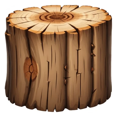 thick wood log with bark texture sticker