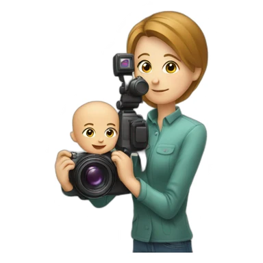 photographer photographing a newborn sticker