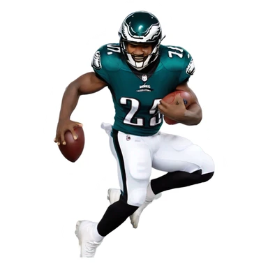 Eagles running back jumping over Lincoln financial field sticker