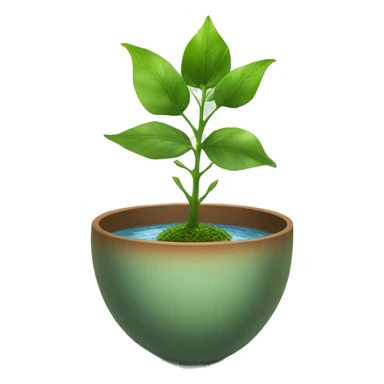 plant in a pot in a bowl with water sticker