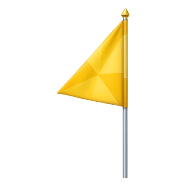 Make a yellow colour triangular flag emoji spreading upward sticker
