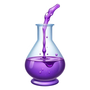 chemistry glass with purple liquid sticker
