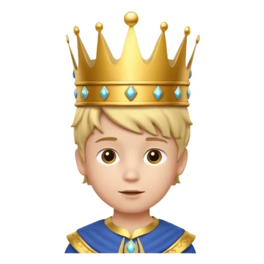 Royal Kid boy with fancy crown head 3d sticker