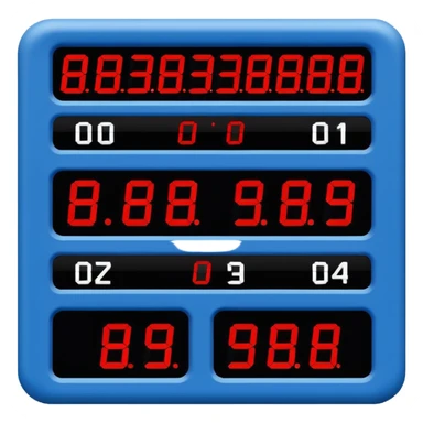 electronic score board blue (#00A3E0) and red (#F9423A) sticker