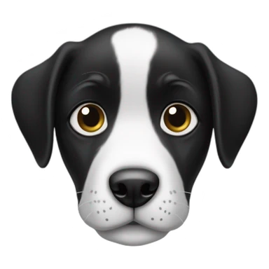 black and white puppy eyed dog sticker