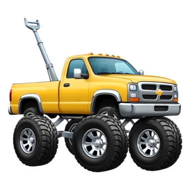 Truck lifted with rims sticker