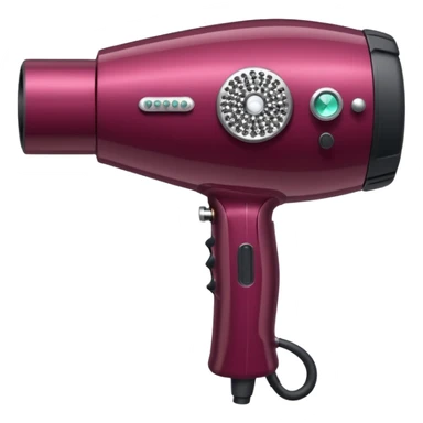 burgundy blow dryer with a ribbon covered in gems sticker