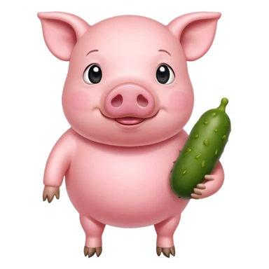 Pig pickle holding hands sticker