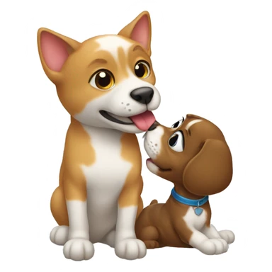 Cat kissing a dog sticker