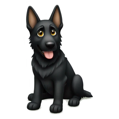 Black german shepherd playing sticker