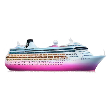Pink ombre cruise ship with glitter sticker