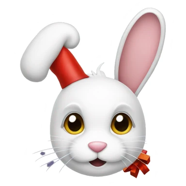Bunny with Christmas hat  sticker