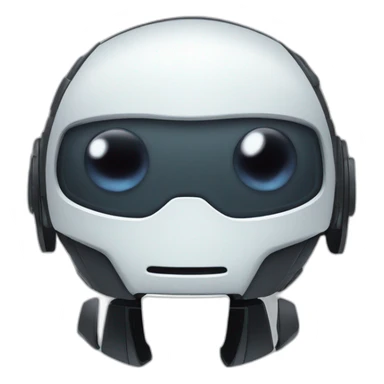 cute obsidian robot face white eyes sticker