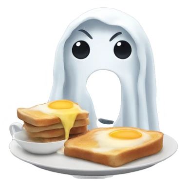 A ghost serving you breakfast  sticker