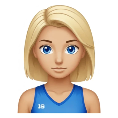 Volleyball Girl blonde hair blue eyes sticker