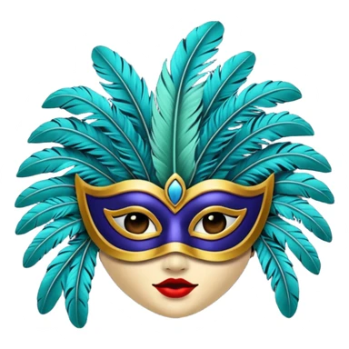 feather mask sticker