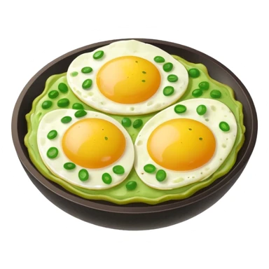 Huevos con llemas verdes con jamon verde sticker