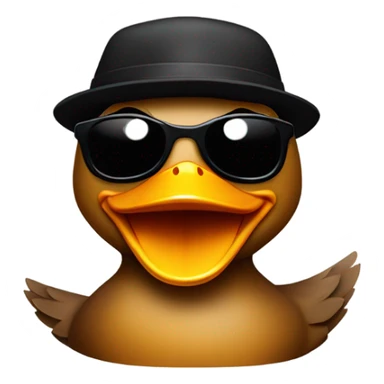 The brown duck has a mischievous smile and a wink in one of his eyes. Add an extra touch by slightly raising one eyebrow. Keep the sunglasses and black cap on for the signature look. sticker
