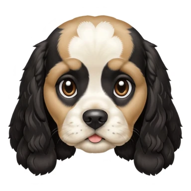 black and white Russian Cocker Spaniel puppy with a curious expression sticker