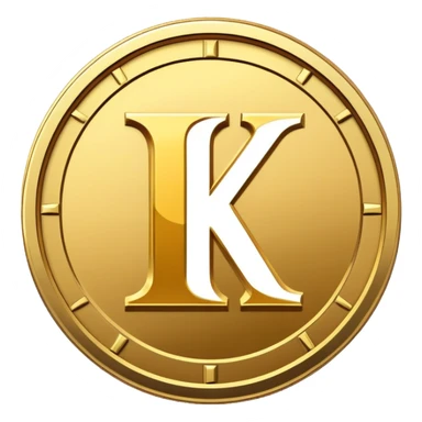 Kaspa cryptocurrency coin with the letter K logo sticker