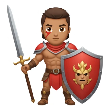 Warrior with a shield and sword sticker