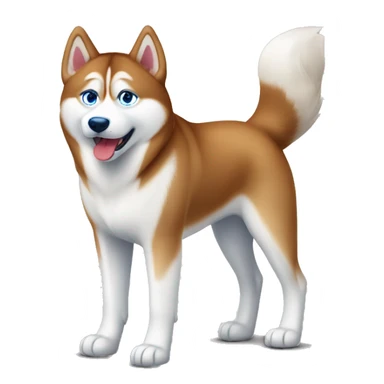Red Siberian husky with blue eyes full body  sticker