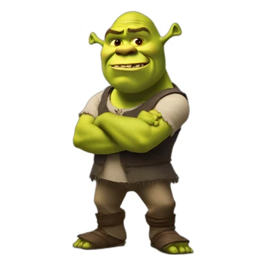Shrek articulates saying no with hands and angry face sticker