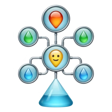 A simple flowchart made of glass sticker