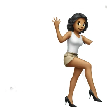 Girl climbing tree with high heels on sticker