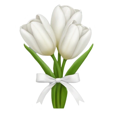 white tulip bouquet  with a white bow sticker