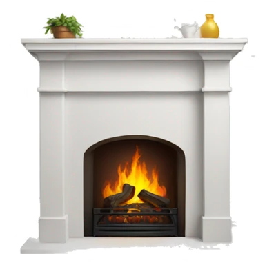 white fireplace sticker