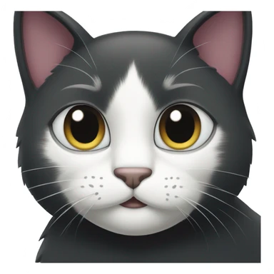 black cat with a white chin and white paws sticker