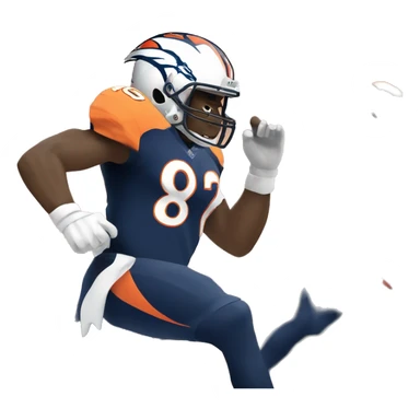 NFL football player, Denver broncos, in the end zone  sticker