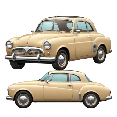 Beige retro car sticker