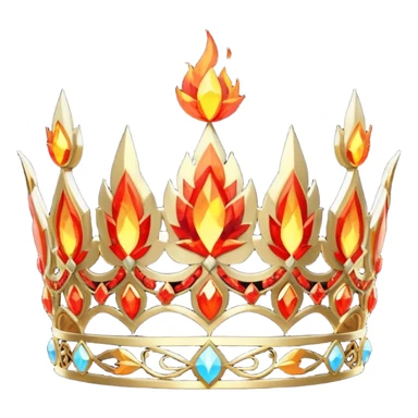 fantasy magic tiara of fire and ash low poly sticker