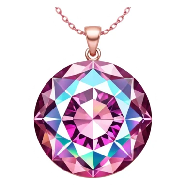 Pink Round Diamond Holographic Pendant  sticker