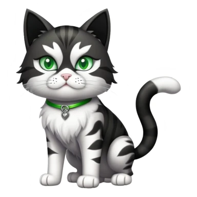 Super Duper Muscular Cat with a 10 pack full body black and white and green eyes  sticker