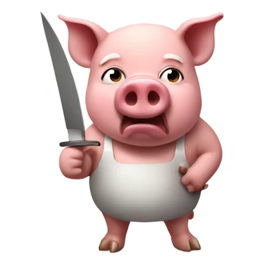 A pig holding a knife . the pig is angry sticker