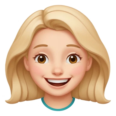 a girl genuinely feeling happy so so so much laughing so hard with her eyes folded sticker