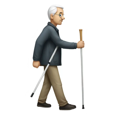 a blind man walking into a door  sticker