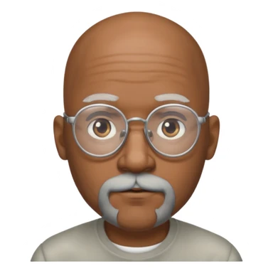 bald headed silver beard black man glasses sticker