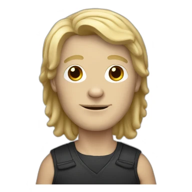 white man with long blonde hair in pug costume sticker