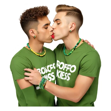 Two kissing gay young men sticker